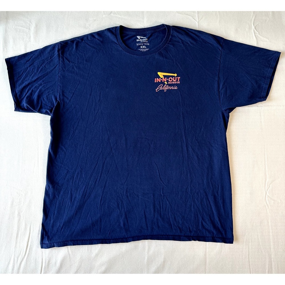 Vintage 2004 In-N-Out Burger 10th Anniversary Shirt Mens L Navy Blue Classic Car